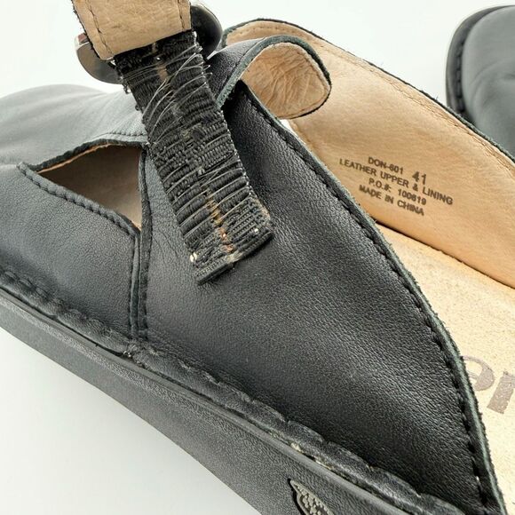 Alegria Classic Black Leather Slip-On Rocker Sole Clogs - Unisex EU 41 / Women’s - Picture 16 of 16